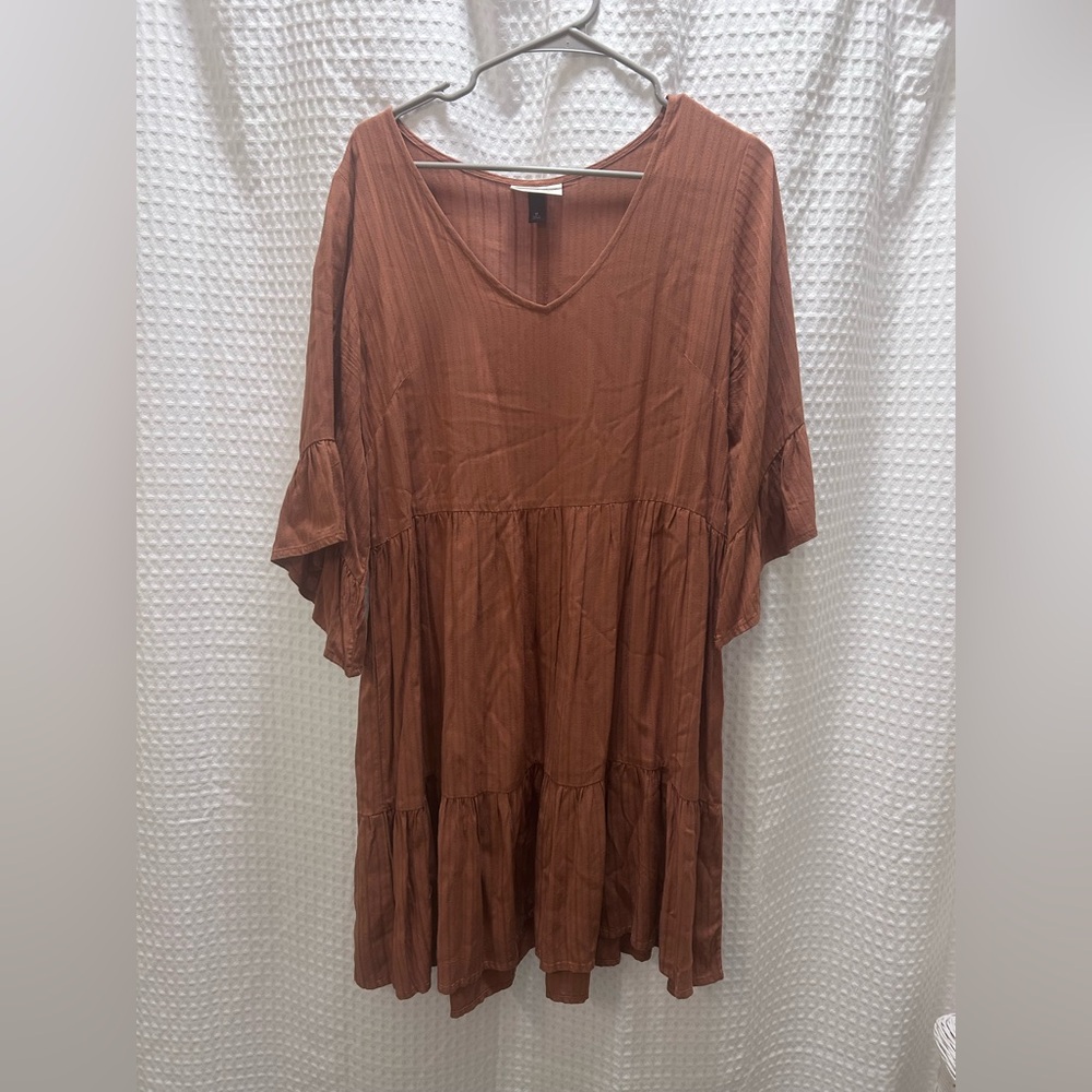 Universal Thread Burnt Orange Tiered Dress